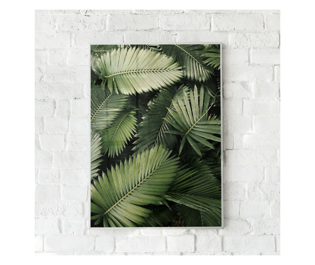 Uokvireni Plakati, Green Leaves, 60x40 cm, Bijeli okvir