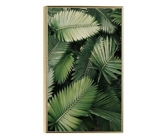 Uokvireni Plakati, Green Leaves, 50x 70 cm, Zlatni okvir
