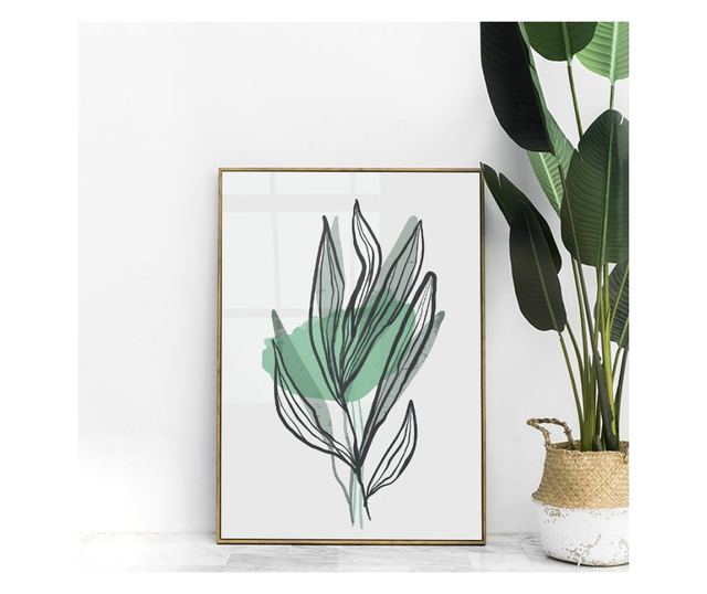 Uokvireni Plakati, Green LIne-Art, 80x60 cm, Zlatni okvir