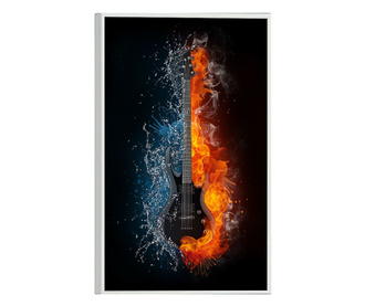 Uokvireni Plakati, Guitar Water and Fire, 80x60 cm, Bijeli okvir