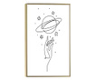 Uokvireni Plakati, Hand on Saturn, 80x60 cm, Zlatni okvir