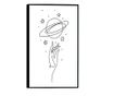 Uokvireni Plakati, Hand on Saturn, 21 x 30 cm, Črn okvir