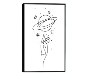 Uokvireni Plakati, Hand on Saturn, 21 x 30 cm, Črn okvir