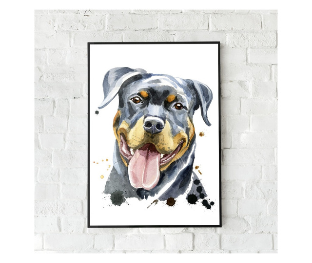 Uokvireni Plakati, Happy Dog, 60x40 cm, Črn okvir