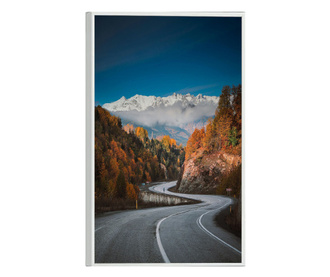 Uokvireni Plakati, Highway to Mountains, 80x60 cm, Bijeli okvir