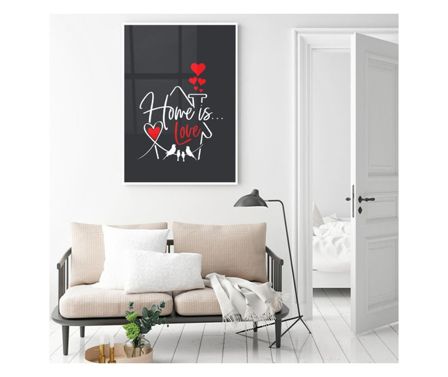 Uokvireni Plakati, Home is Love, 21 x 30 cm, Bijeli okvir