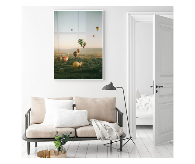 Plakat w ramce, Hot Ballons, 80x60 cm, biała ramka