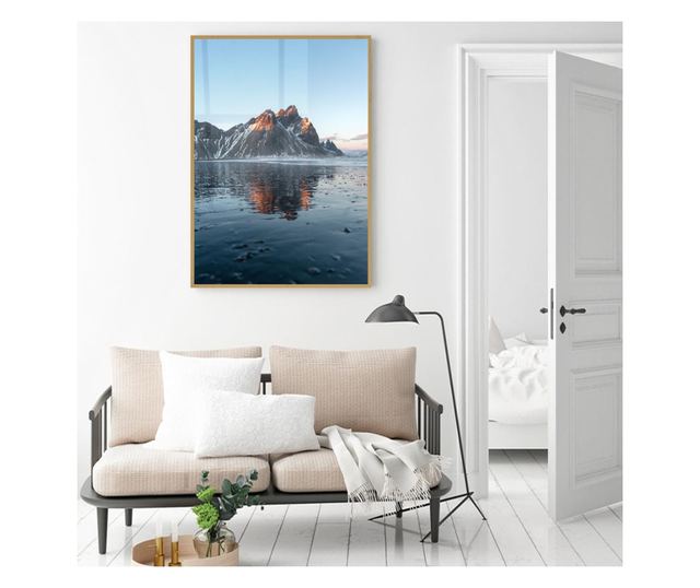 Uokvireni Plakati, Icelandic Landscape, 80x60 cm, Zlatni okvir