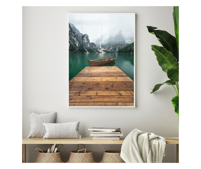 Uokvireni Plakati, Italy Mountain Lake, 50x 70 cm, Bijeli okvir