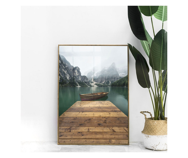 Uokvireni Plakati, Italy Mountain Lake, 21 x 30 cm, Zlatni okvir