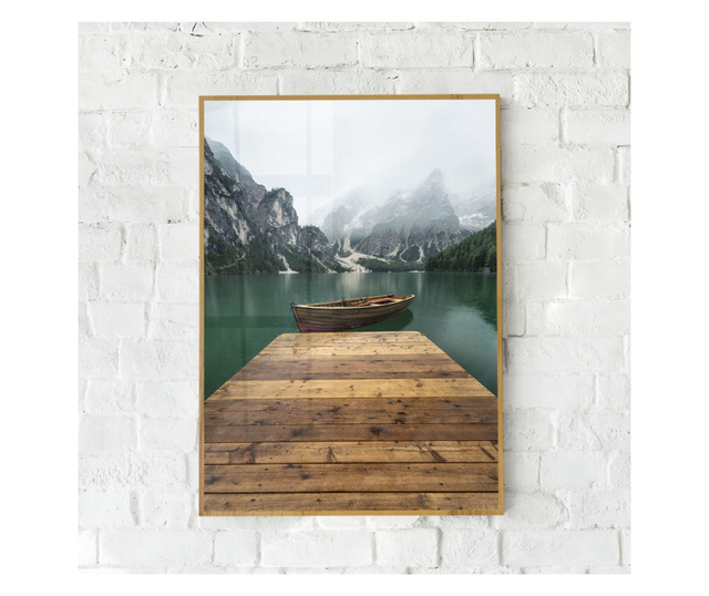 Uokvireni Plakati, Italy Mountain Lake, 21 x 30 cm, Zlatni okvir