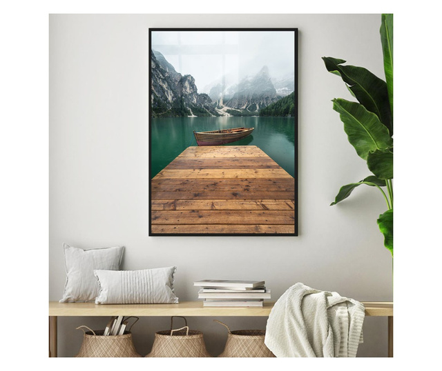 Uokvireni Plakati, Italy Mountain Lake, 42 x 30 cm, Črn okvir
