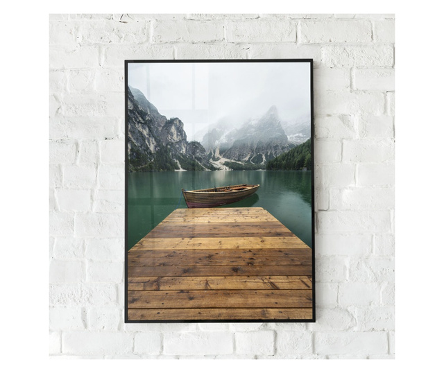 Uokvireni Plakati, Italy Mountain Lake, 42 x 30 cm, Črn okvir