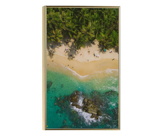Plakat w ramce, Jungle Beach, 80x60 cm, złota rama