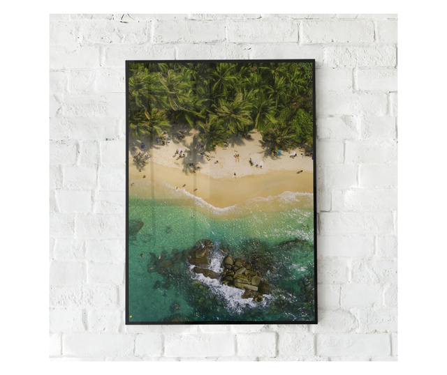 Plakat w ramce, Jungle Beach, 80x60 cm, czarna ramka