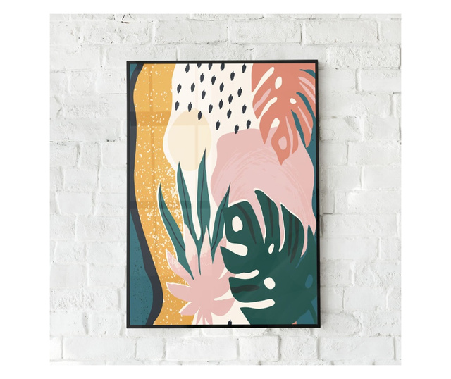 Uokvireni Plakati, Jungle Pattern, 21 x 30 cm, Črn okvir