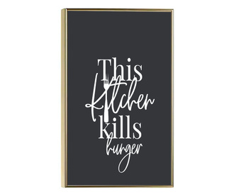 Uokvireni Plakati, Kill Hunger, 21 x 30 cm, Zlatni okvir