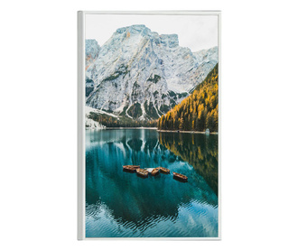 Uokvireni Plakati, Lago di Braies, 50x 70 cm, Bijeli okvir