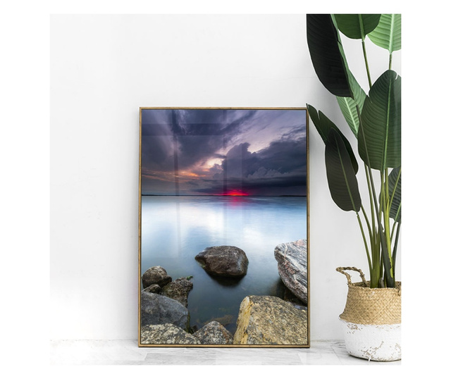 Uokvireni Plakati, Lake Sunset, 60x40 cm, Zlatni okvir