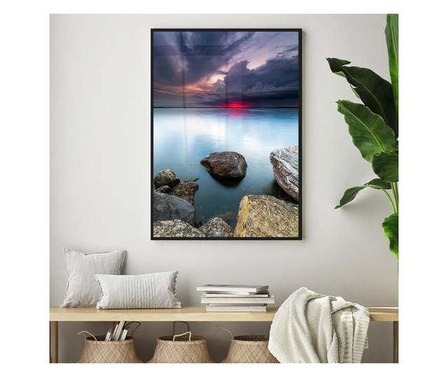 Uokvireni Plakati, Lake Sunset, 21 x 30 cm, Črn okvir