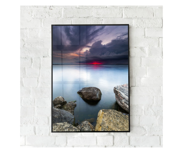 Uokvireni Plakati, Lake Sunset, 80x60 cm, Črn okvir