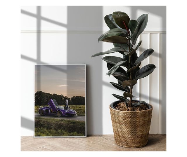 Uokvireni Plakati, Lamborghini Huracan, 80x60 cm, Bijeli okvir
