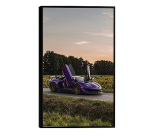 Uokvireni Plakati, Lamborghini Huracan, 50x 70 cm, Črn okvir