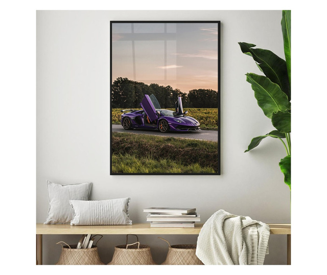 Uokvireni Plakati, Lamborghini Huracan, 80x60 cm, Črn okvir