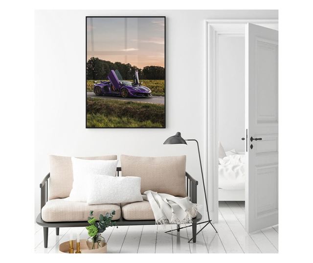 Uokvireni Plakati, Lamborghini Huracan, 80x60 cm, Črn okvir