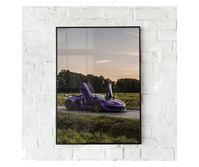Uokvireni Plakati, Lamborghini Huracan, 80x60 cm, Črn okvir