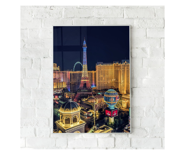 Plakat w ramce, Las Vegas, 80x60 cm, biała ramka