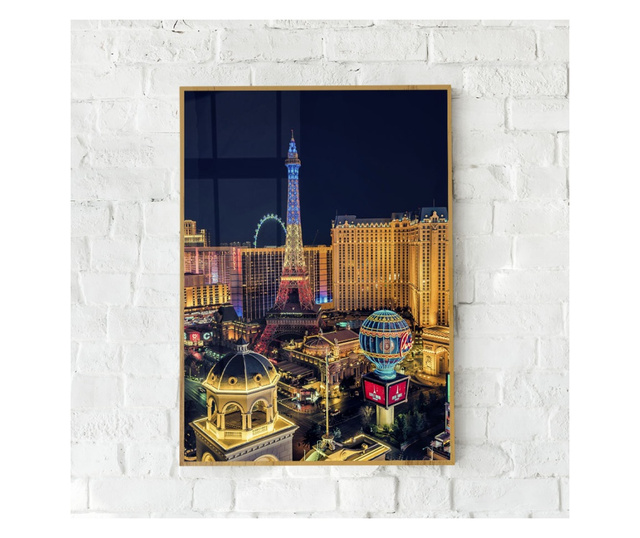 Uokvireni Plakati, Las Vegas, 21 x 30 cm, Zlatni okvir