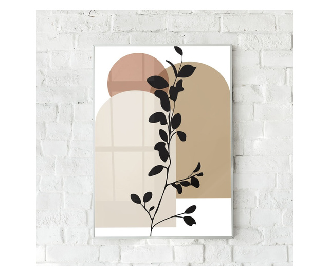 Uokvireni Plakati, Leaves Abstract Art, 80x60 cm, Bijeli okvir