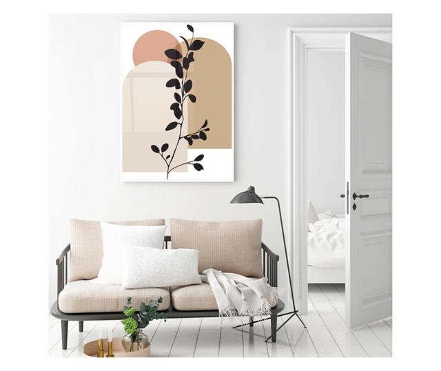 Uokvireni Plakati, Leaves Abstract Art, 60x40 cm, Bijeli okvir