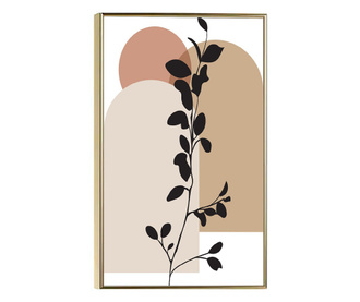 Uokvireni Plakati, Leaves Abstract Art, 60x40 cm, Zlatni okvir