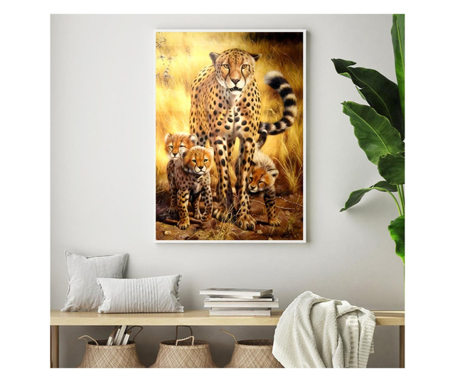 Uokvireni Plakati, Leopard in Safari, 21 x 30 cm, Bijeli okvir
