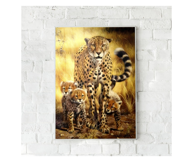 Uokvireni Plakati, Leopard in Safari, 42 x 30 cm, Bijeli okvir