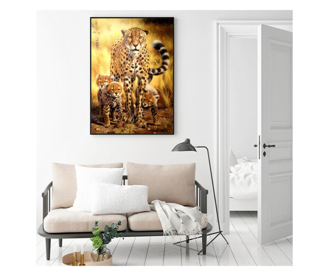 Uokvireni Plakati, Leopard in Safari, 42 x 30 cm, Črn okvir