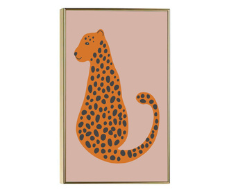 Uokvireni Plakati, Leopard Pattern, 80x60 cm, Zlatni okvir