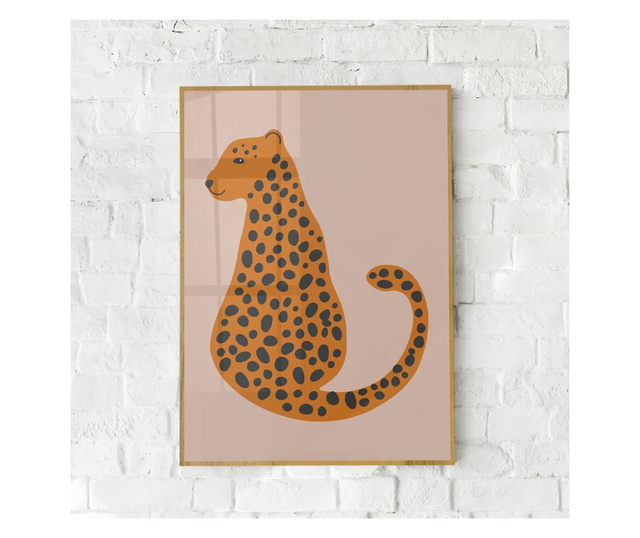 Uokvireni Plakati, Leopard Pattern, 21 x 30 cm, Zlatni okvir
