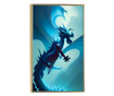 Uokvireni Plakati, Light Blue Dragon, 42 x 30 cm, Zlatni okvir