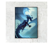 Uokvireni Plakati, Light Blue Dragon, 50x 70 cm, Črn okvir