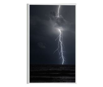 Uokvireni Plakati, Lightning Over The Sea, 21 x 30 cm, Bijeli okvir
