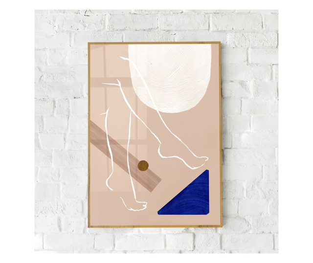Uokvireni Plakati, Line Art of Female, 60x40 cm, Zlatni okvir
