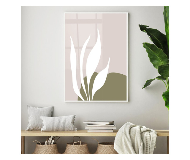 Uokvireni Plakati, Line Art Of Plants, 50x 70 cm, Bijeli okvir