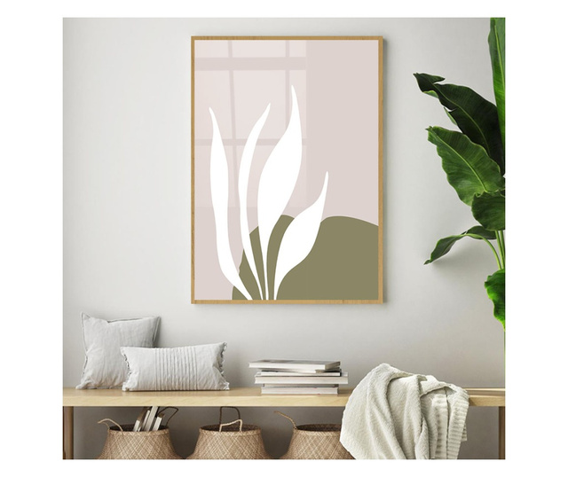 Uokvireni Plakati, Line Art Of Plants, 50x 70 cm, Zlatni okvir