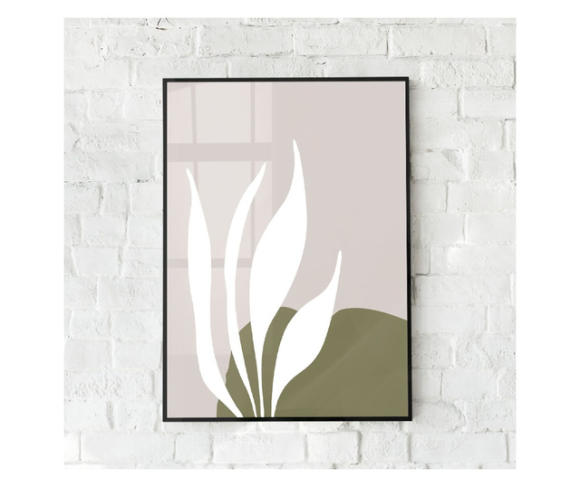 Uokvireni Plakati, Line Art Of Plants, 60x40 cm, Črn okvir