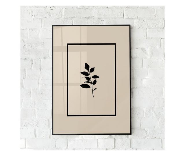 Uokvireni Plakati, Line Botanical Art, 42 x 30 cm, Črn okvir