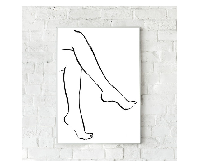 Uokvireni Plakati, Line of Feet, 21 x 30 cm, Bijeli okvir