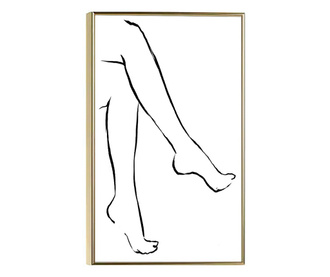 Uokvireni Plakati, Line of Feet, 60x40 cm, Zlatni okvir